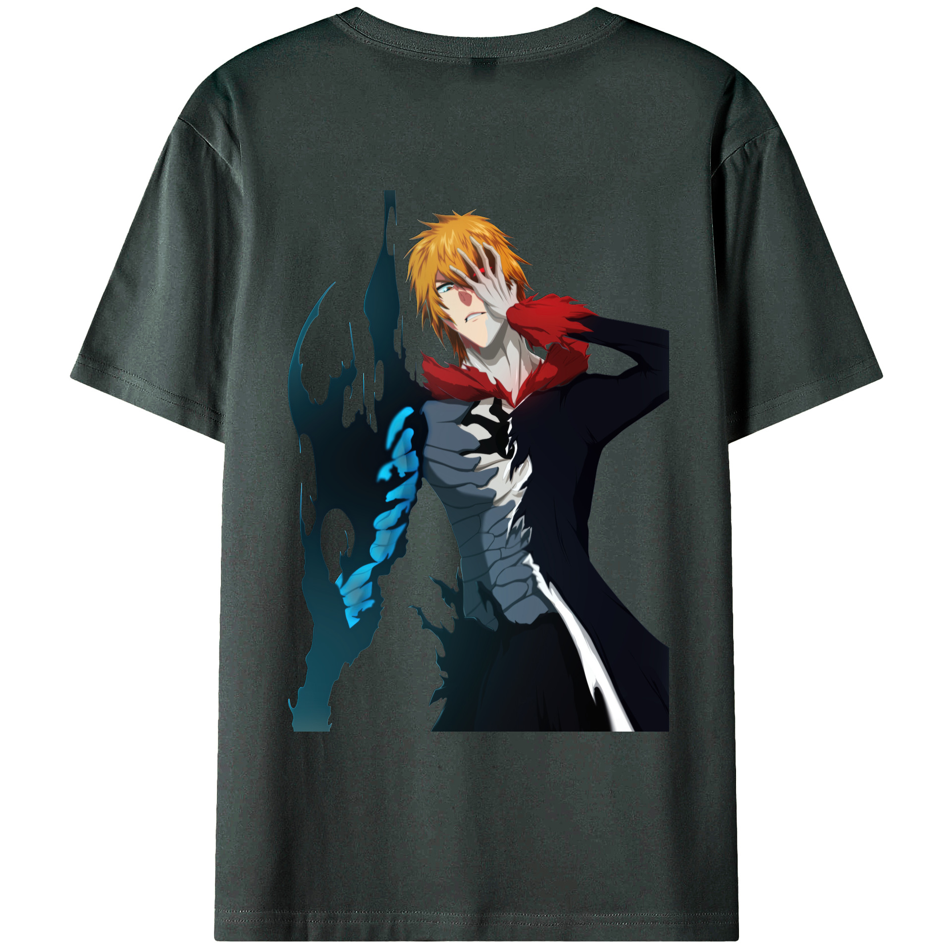（画像用） ブリーチ 黒崎一護（くろさき いちご）BLEACH Kurosaki Ichigo 綿100％ メンズ半袖Tシャツ（バックプリント） 通気性
